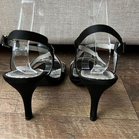 Black Satin & jeweled strap heals by Rampage Sz 9.5 nearly new! - Picture 7 of 16